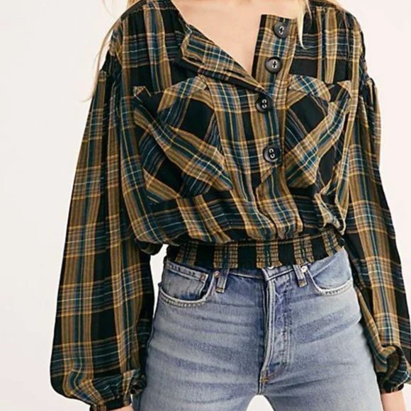 Free People Tops - Free People Cropped Top - Plaid